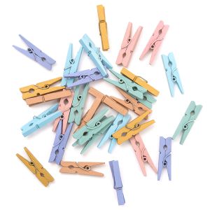 Klamerki drewniane dpCraft Mini 30mm Rainbow, 30szt